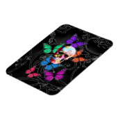 Magnet Flexible Crâne d'Imaginaire et papillons colorés (Côté Gauche)
