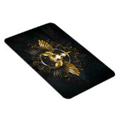 Magnet Flexible Crâne d'oiseaux dorés sur arrière - plan noir (Côté Droit)