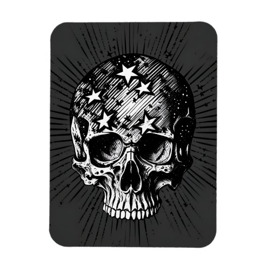 Magnet Flexible Crâne et étoiles III (Vertical)