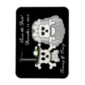 Magnet Flexible Crâne et os croisés Enregistrer l'aimant Date (Vertical)