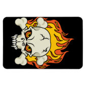 Magnet Flexible Crâne flamboyant et os croisés (Horizontal)