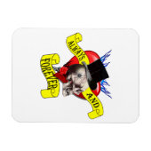 Magnet Flexible Crâne gothique romantique et coeur d'amour (Horizontal)