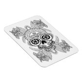 Magnet Flexible Crâne inspiré dans les fleurs (Côté Droit)