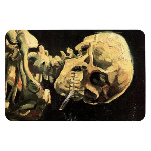 Magnet Flexible Crâne Van Gogh avec aimant à la cigarette brûlante (Horizontal)