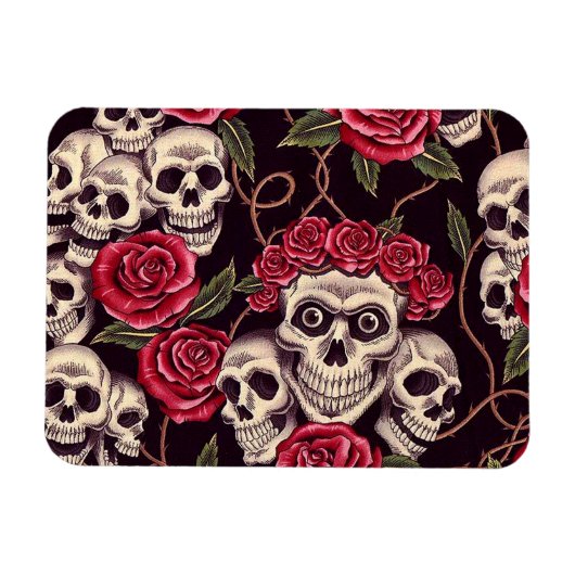 Magnet Flexible Crânes et Roses (Horizontal)