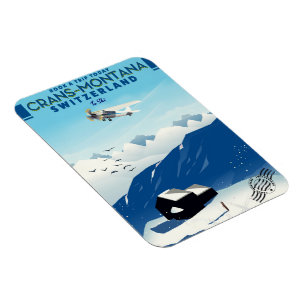 Magnet Flexible crans-montana Suisse affiche ski
