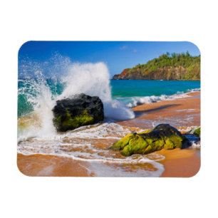 Magnet Flexible Crash des vagues sur la plage, Hawaii