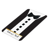 Magnet Flexible Cravate noire Tuxedo 🎩 Funny Monogram Frigo (Côté Gauche)