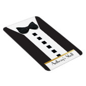 Magnet Flexible Cravate noire Tuxedo 🎩 Funny Monogram Frigo (Côté Droit)
