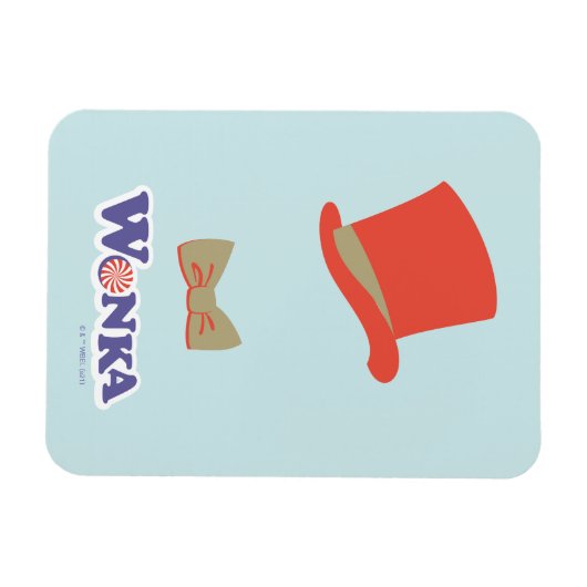 Magnet Flexible Cravate Wonka Top Hat & Bow (Horizontal)