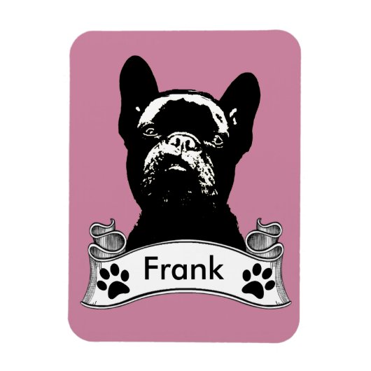 Magnet Flexible Crayon Bulldog français personnalisé (Vertical)