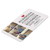 Magnet Flexible Cream & Red Photo Strip Enregistrer l'aimant Date (Côté Gauche)