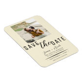 Magnet Flexible Cream Save the Date Photo Mariage (Côté Droit)