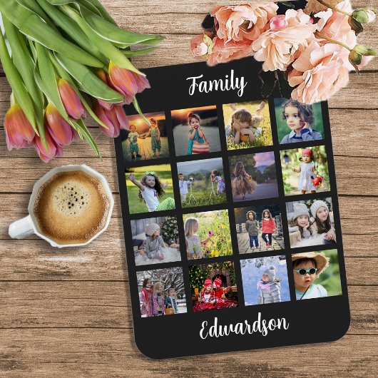 Magnet Flexible Create your own family monogrammed photo collage 