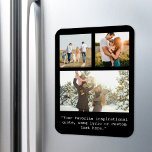 Magnet Flexible Create Your Own Personalized 3 Photo and Quote<br><div class="desc">Create your own custom photo and quote magnet. Features three of your photos and personalized text in minimalist typewriter typography.</div>