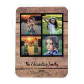 Magnet Flexible Create your own rustic wood family photo collage (Vertical)