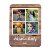 Magnet Flexible Create your own rustic wood family photo collage (Vertical)