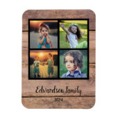 Magnet Flexible Create your own rustic wood family photo collage (Vertical)