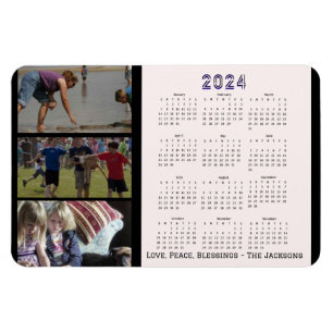 Magnet Flexible Créer 2024 Calendrier des photos de la famille du