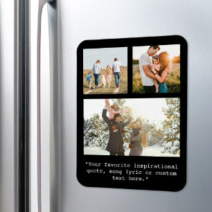 Magnet Flexible Créez Votre Propre Citation et 3 Photos Personnali