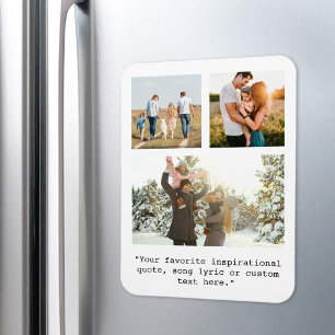 Magnet Flexible Créez Votre Propre Citation et 3 Photos Personnali
