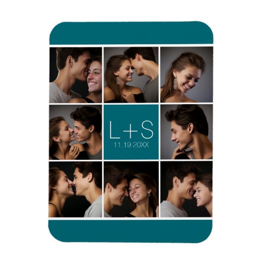 Magnet Flexible Créez votre propre collection photo Mariage Monogr (Vertical)