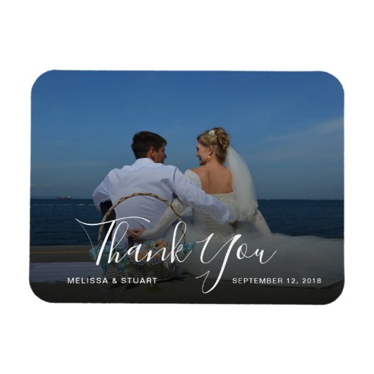 Magnet Flexible Créez votre propre photo de mariage Merci (Horizontal)