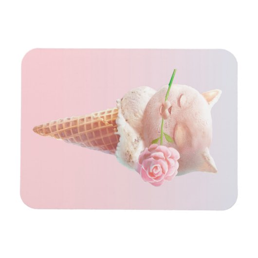 Magnet Flexible Crème de glace Kitty - Rosy & Dreamy (Horizontal)
