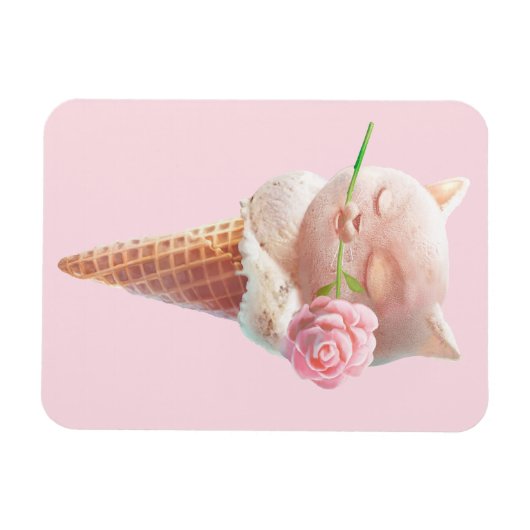 Magnet Flexible Crème de glace Kitty - Rosy & Dreamy (Horizontal)