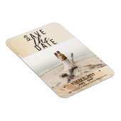 Magnet Flexible Crème d'ivoire botanique bohème texturée Save Date (Côté Droit)