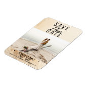 Magnet Flexible Crème d'ivoire botanique bohème texturée Save Date (Côté Gauche)