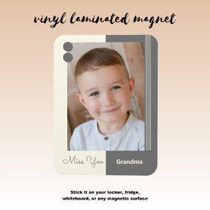Magnet Flexible Crème et grise vous manquez grand-mère photo