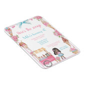 Magnet Flexible Crème glacée et florale Invitation d'anniversaire (Côté Droit)