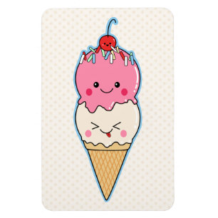 Magnet Flexible Crème glacée mignonne de Kawaii