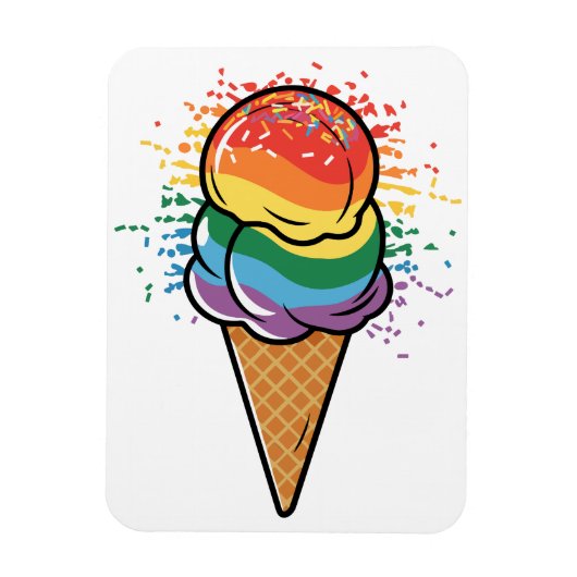 Magnet Flexible Crème glacée Rainbow LGBTQ+ Pride (Vertical)