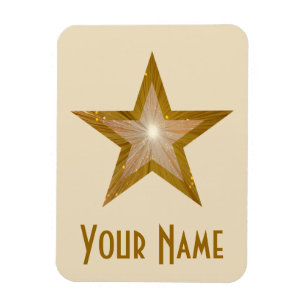 Magnet Flexible Crème magnétique flexible "Gold" Star "Name"