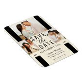 Magnet Flexible Crème moderne Enregistrer la date 3 Mariage photo (Côté Droit)