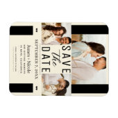 Magnet Flexible Crème moderne Enregistrer la date 3 Mariage photo (Horizontal)