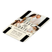 Magnet Flexible Crème moderne Enregistrer la date 3 Mariage photo (Côté Gauche)