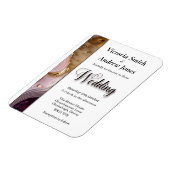 Magnet Flexible Crème, or et Faire-part de mariage rose (Côté Gauche)