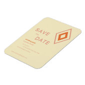 Magnet Flexible Crème rétro et orange brûlé Géométrique moderne (Côté Gauche)