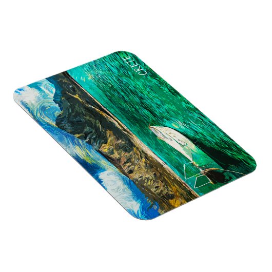 Magnet Flexible Crète Grèce Ocean Oil Peinture (Côté Droit)
