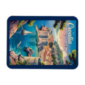 Magnet Flexible Croatia Dubrovnik Illustration Travel Art Vintage (Horizontal)