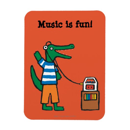 Magnet Flexible Crocodile cool écoute de la musique (Vertical)