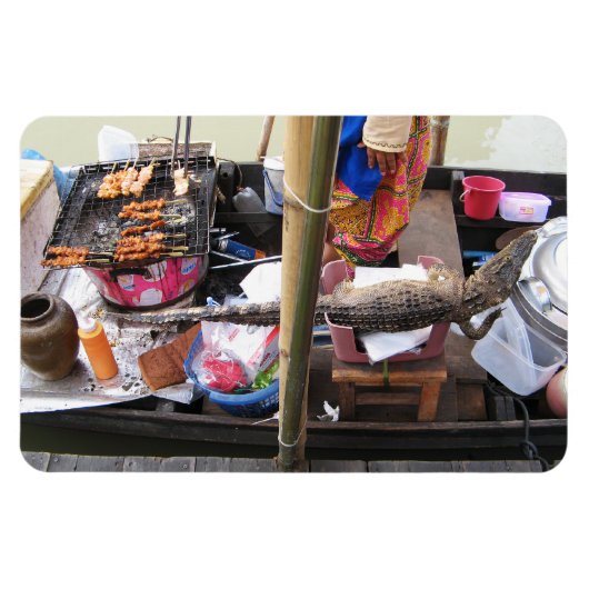 Magnet Flexible Crocodile Viande barbecue ... Restauration de rue  (Horizontal)