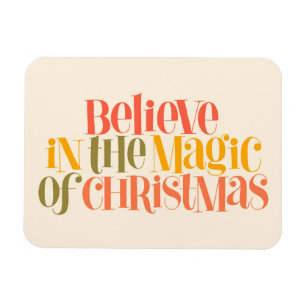 Magnet Flexible Croire à la magie de Noël - Style rétro