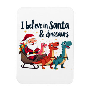 Magnet Flexible croire à Père Noël et les dinosaures (Père Noël éq