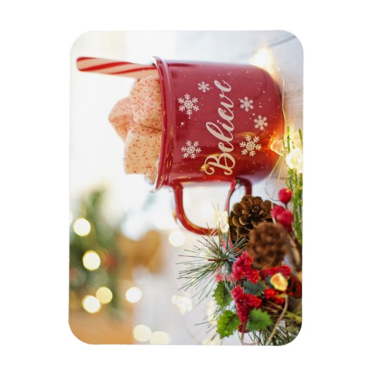 Magnet Flexible Croire Mug, Marshmallows, décorations de Noël (Vertical)