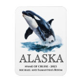 Magnet Flexible Croisière Alaska Croisière Orca Jumping Aquarelle (Vertical)