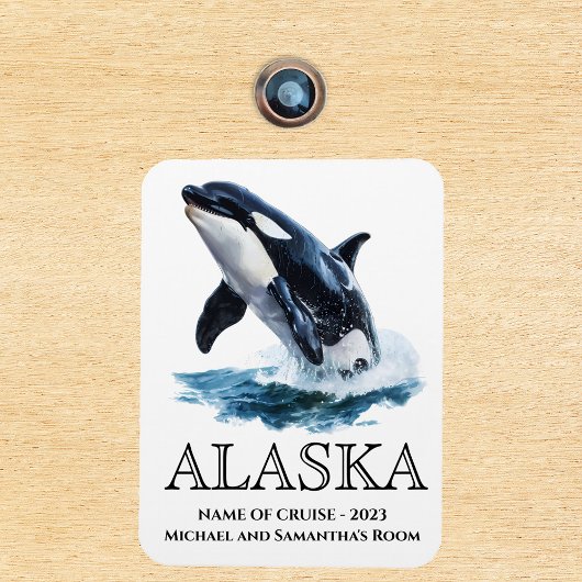 Magnet Flexible Croisière Alaska Croisière Orca Jumping Aquarelle